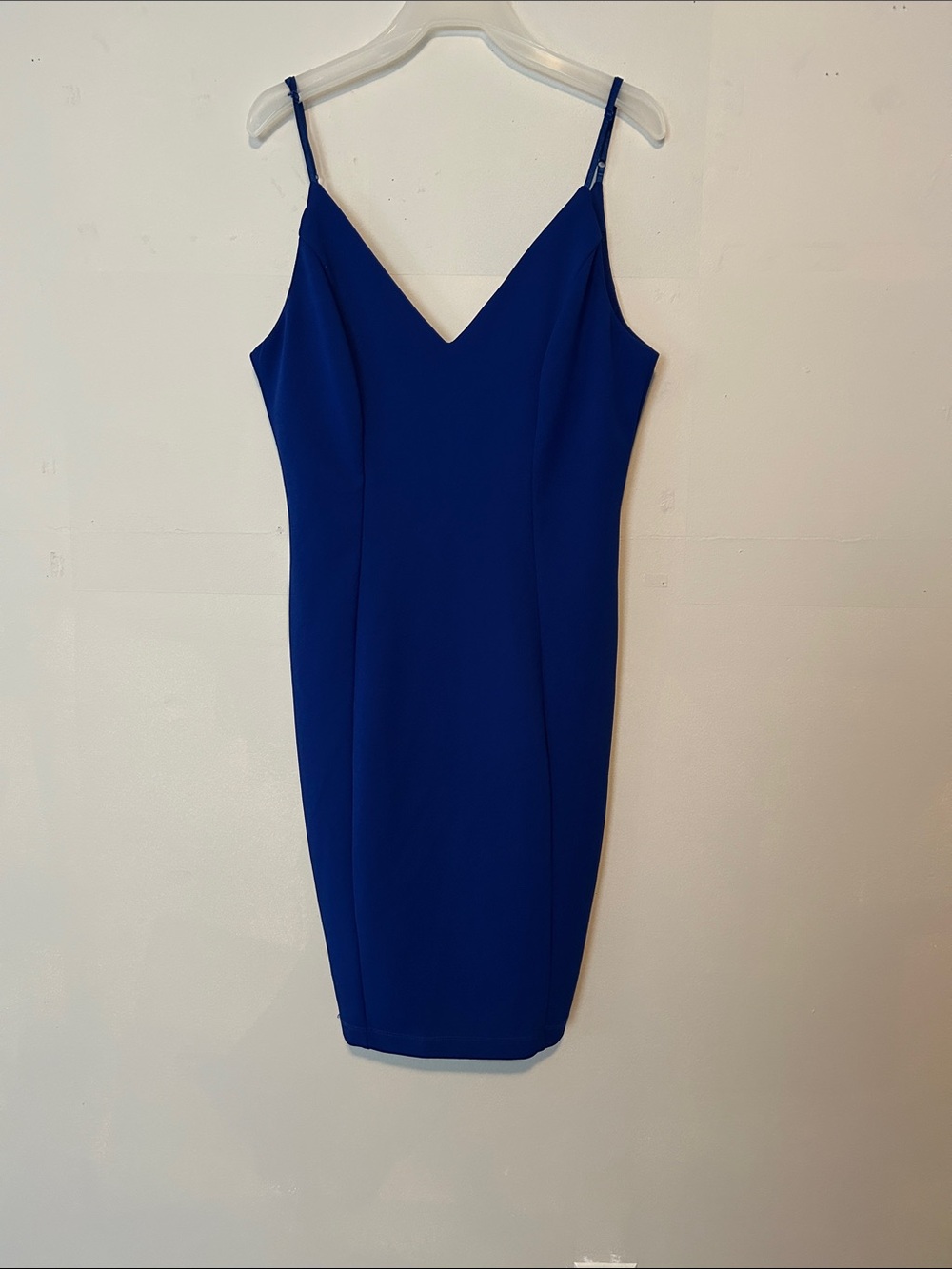 Emerald Sundae Royal Blue V-Neck Spaghetti Strap Mini Dress